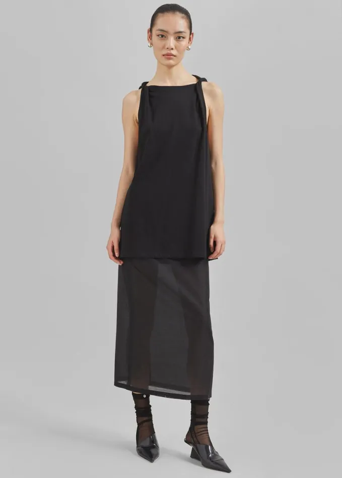Clothing Women The Frankie Shop Erika Twisted Sleeve Tank 8211 Black