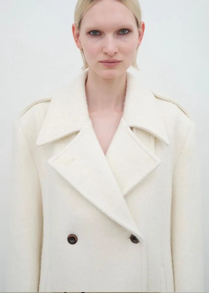 Clothing Women The Frankie Shop Esmae Wool Coat 8211 White