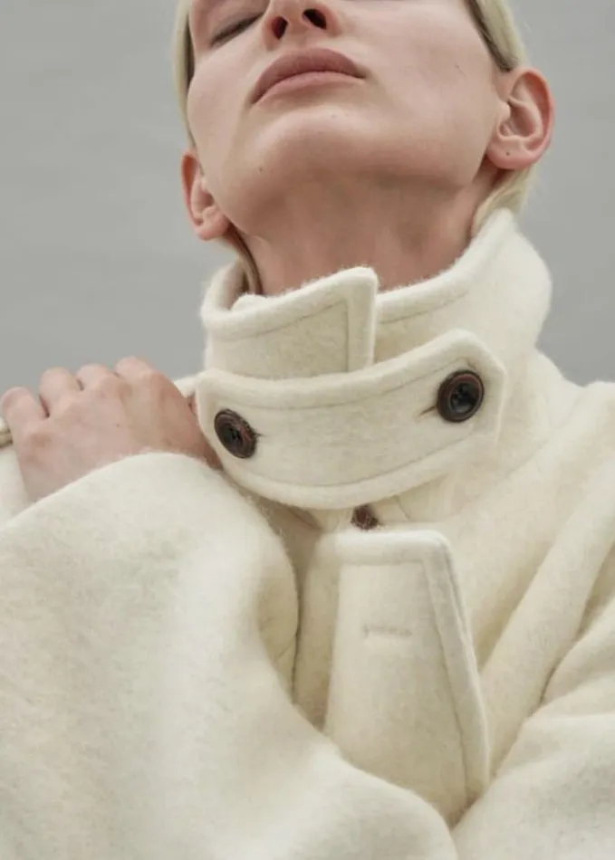 Clothing Women The Frankie Shop Esmae Wool Coat 8211 White