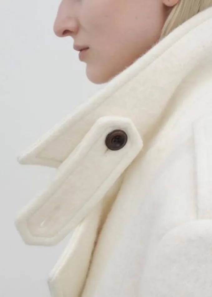 Clothing Women The Frankie Shop Esmae Wool Coat 8211 White