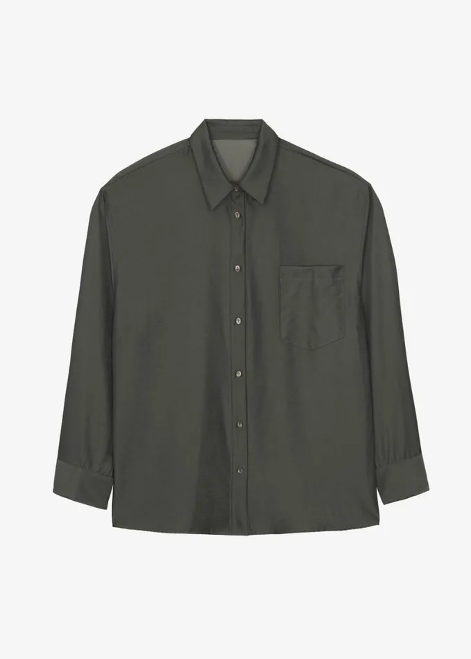 Clothing Women The Frankie Shop Ethel Shirt 8211 Peacock