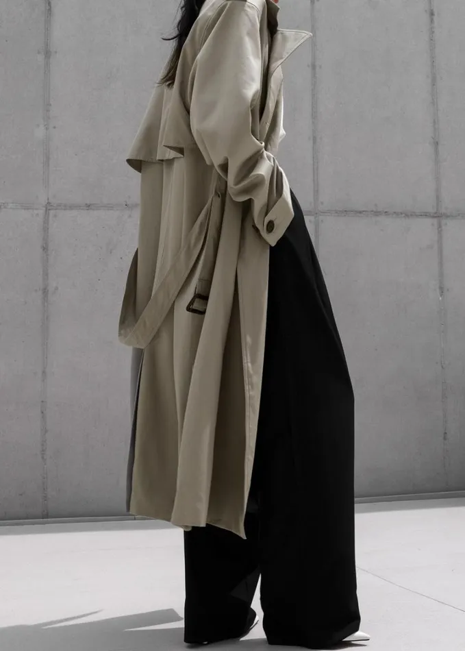 Clothing Women The Frankie Shop Eugene Trench Coat 8211 Pale Khaki