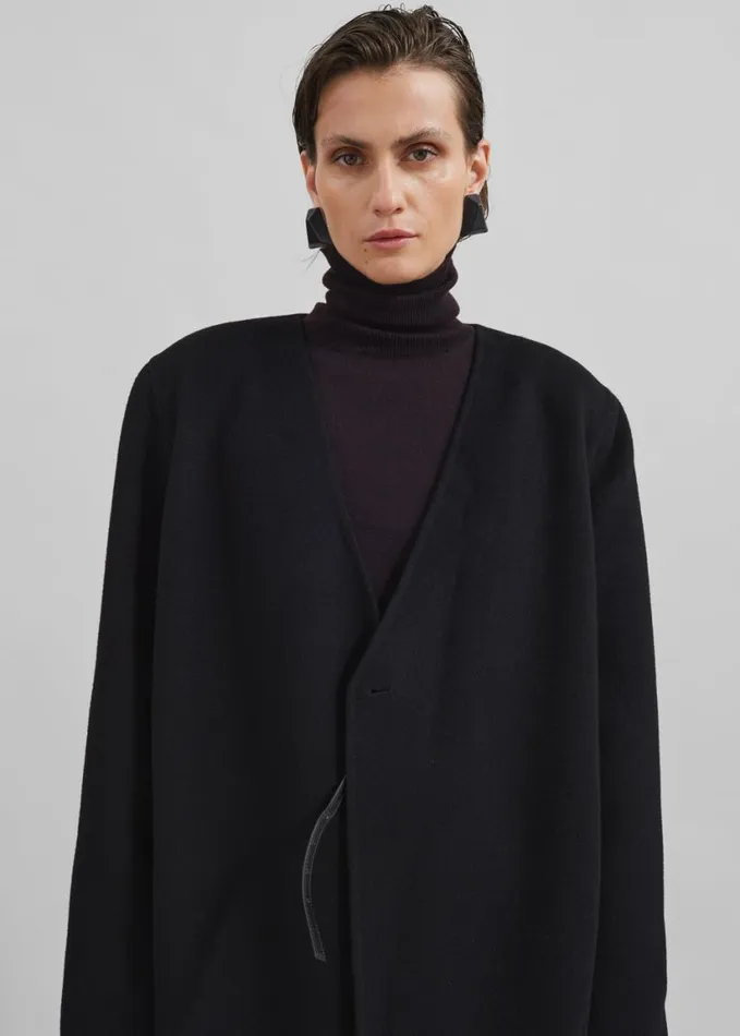 Clothing Women The Frankie Shop Eve Thin Turtleneck Sweater 8211 Dark Plum