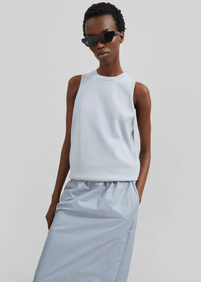 Clothing Women The Frankie Shop Eza Tank Top 8211 Dusty Blue