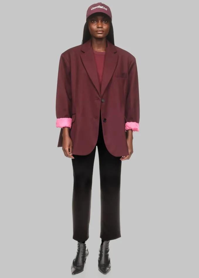 Clothing Women The Frankie Shop Frankie Oversized Boyfriend Blazer X Barbie 8211 Burgundy