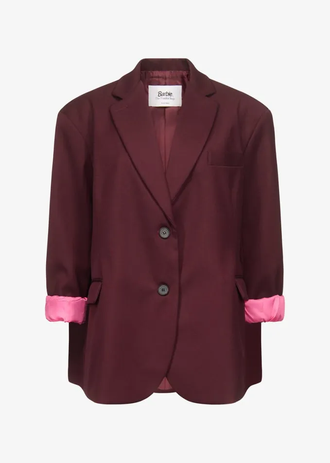 Clothing Women The Frankie Shop Frankie Oversized Boyfriend Blazer X Barbie 8211 Burgundy