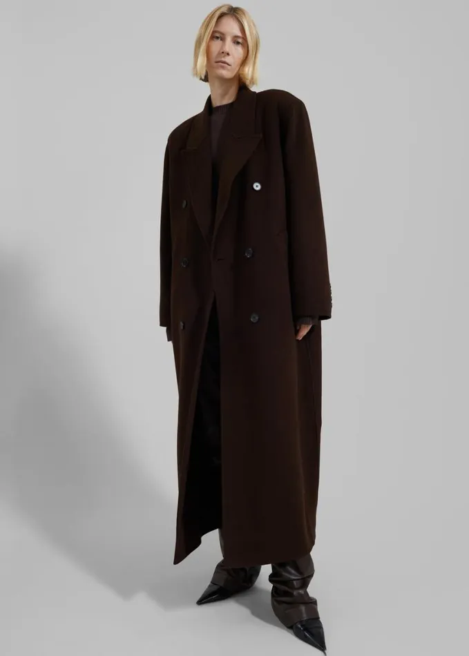 Clothing Women The Frankie Shop Gaia Double Breasted Coat 8211 Brown