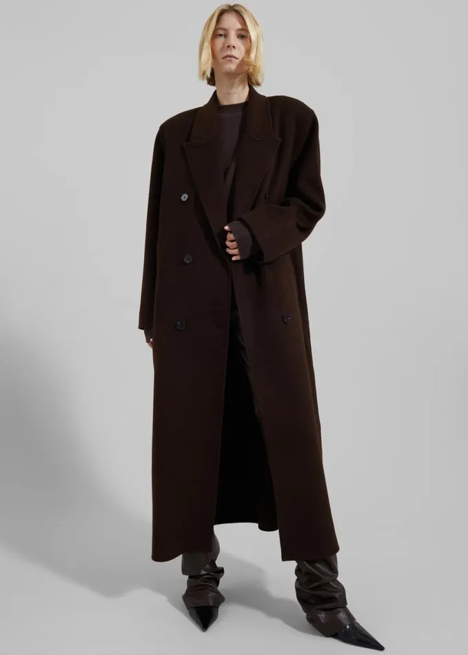 Clothing Women The Frankie Shop Gaia Double Breasted Coat 8211 Brown