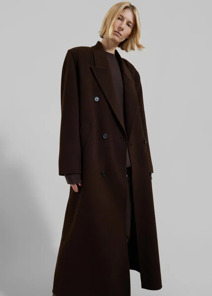 Clothing Women The Frankie Shop Gaia Double Breasted Coat 8211 Brown