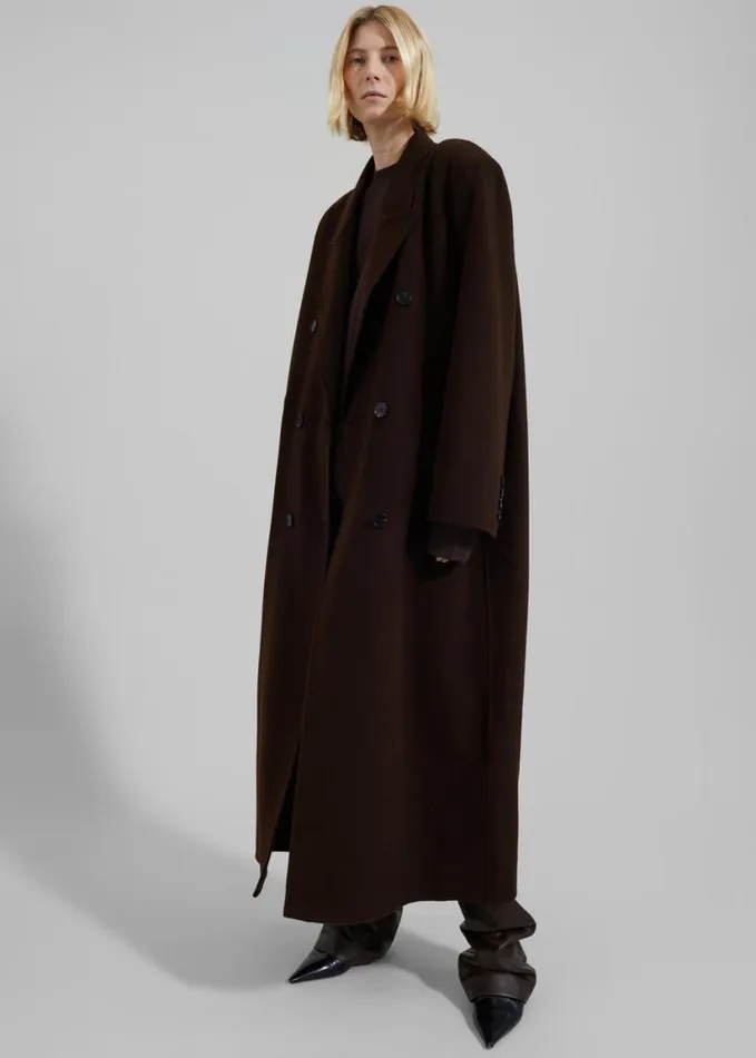 Clothing Women The Frankie Shop Gaia Double Breasted Coat 8211 Brown