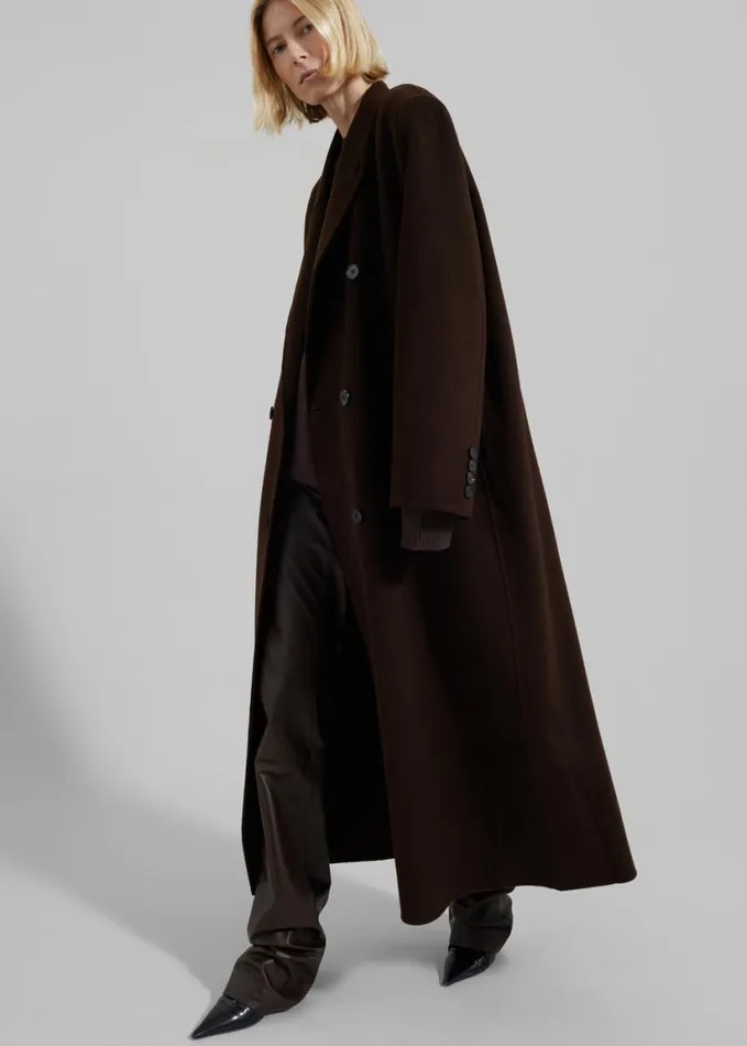 Clothing Women The Frankie Shop Gaia Double Breasted Coat 8211 Brown