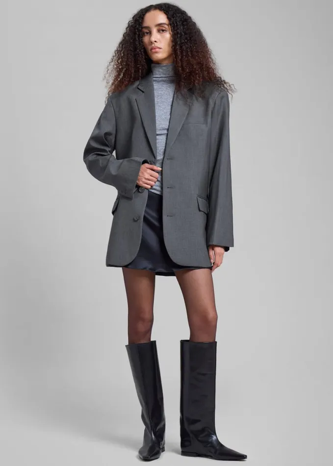 Clothing Women The Frankie Shop Gelso Oversized Blazer 8211 Dark Grey Melange