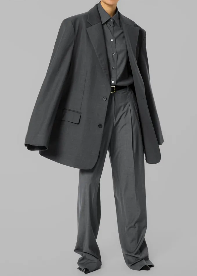 Clothing Women The Frankie Shop Gelso Oversized Blazer 8211 Dark Grey Melange