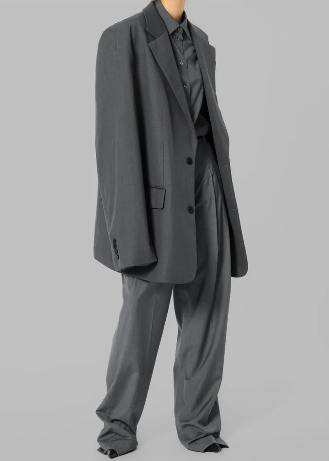 Clothing Women The Frankie Shop Gelso Oversized Blazer 8211 Dark Grey Melange