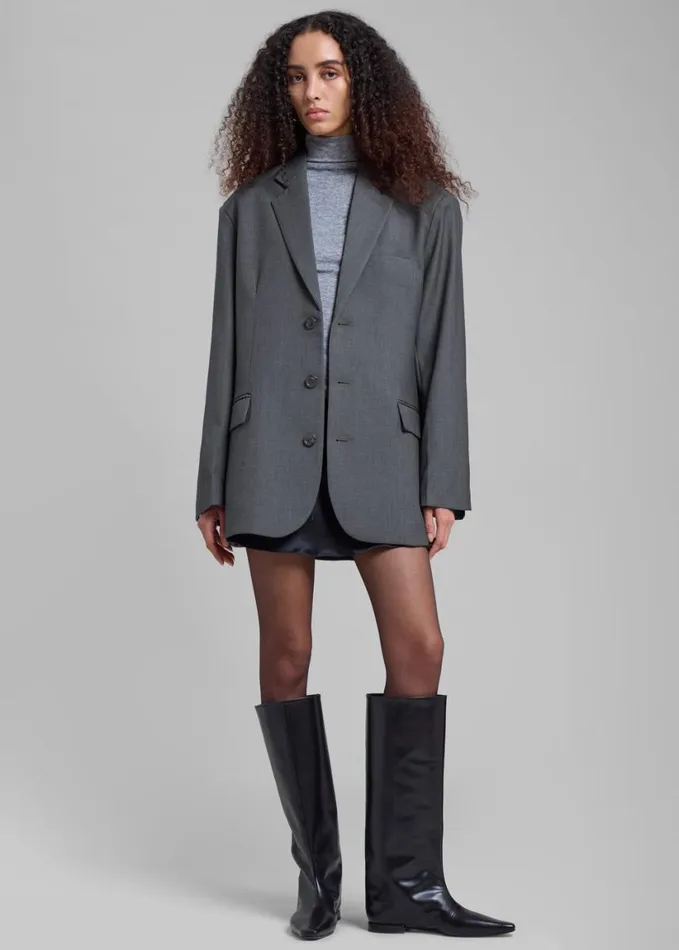 Clothing Women The Frankie Shop Gelso Oversized Blazer 8211 Dark Grey Melange