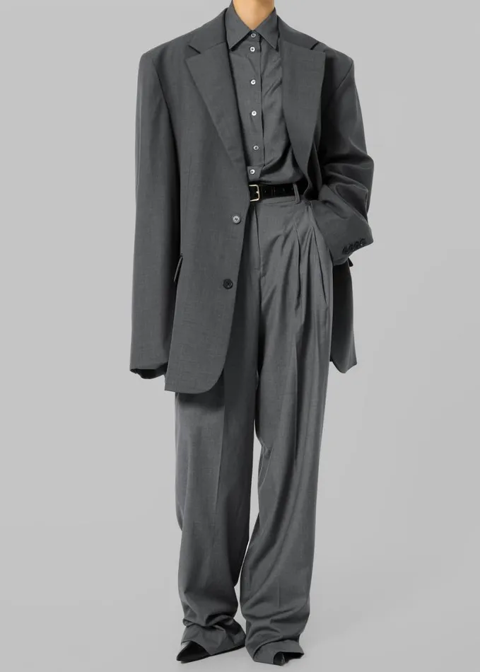 Clothing Women The Frankie Shop Gelso Oversized Blazer 8211 Dark Grey Melange