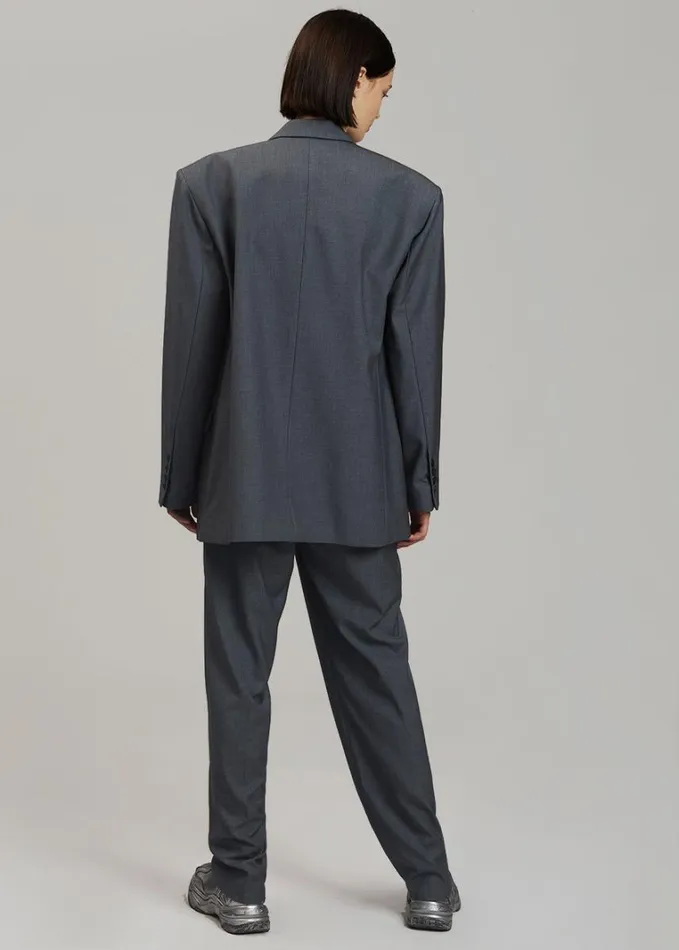 Clothing Women The Frankie Shop Gelso Oversized Blazer 8211 Dark Grey Melange