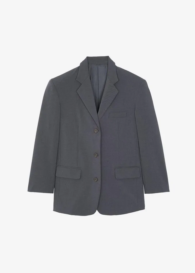 Clothing Women The Frankie Shop Gelso Oversized Blazer 8211 Dark Grey Melange