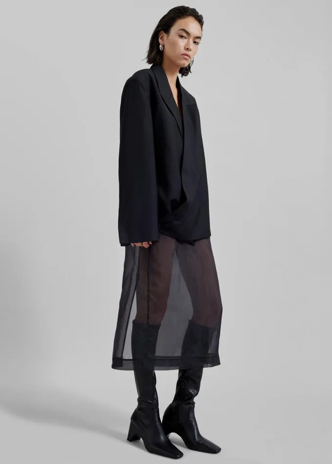 Clothing Women The Frankie Shop Geneva Wrap Blazer 8211 Black