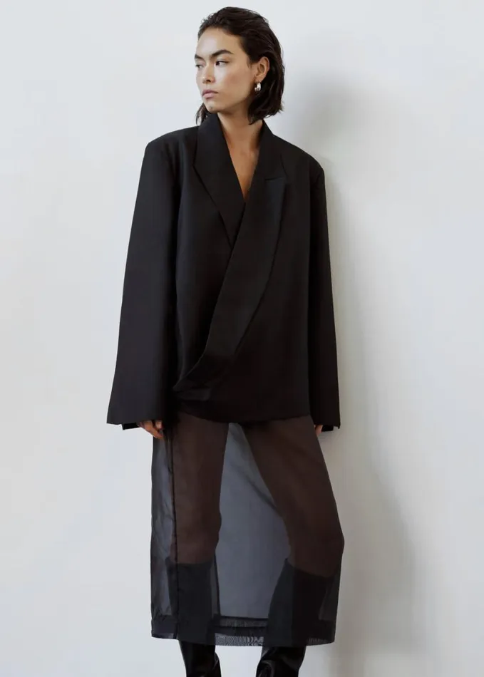 Clothing Women The Frankie Shop Geneva Wrap Blazer 8211 Black
