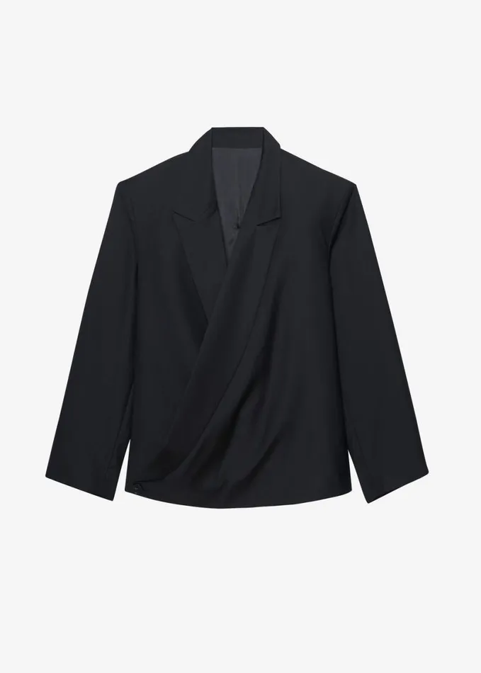 Clothing Women The Frankie Shop Geneva Wrap Blazer 8211 Black