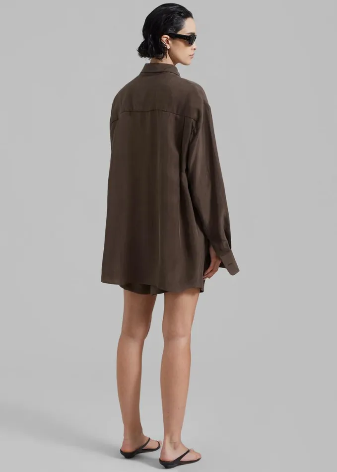 Clothing Women The Frankie Shop Haneul Shirt 8211 Brown