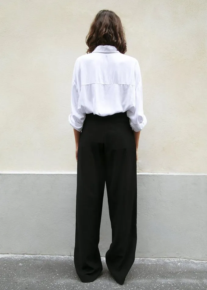 Clothing Women The Frankie Shop Hanna Silky Oversized Blouse 8211 White