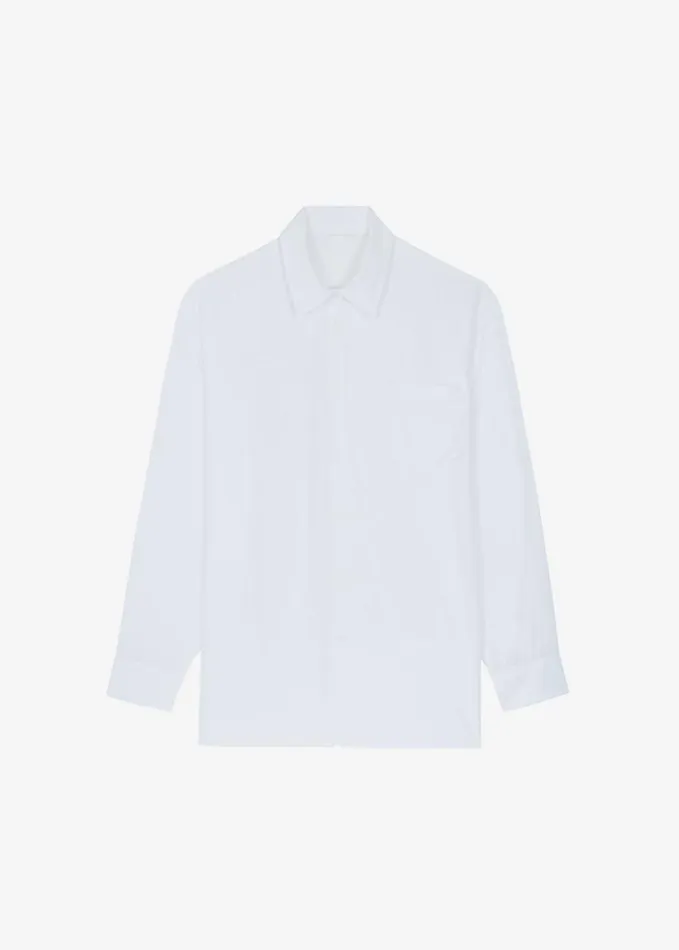 Clothing Women The Frankie Shop Hanna Silky Oversized Blouse 8211 White