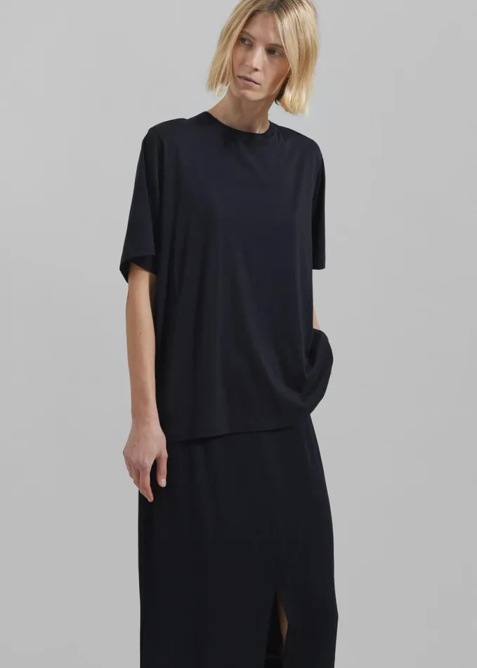 Clothing Women The Frankie Shop Harper Soft Organic TShirt 8211 Black
