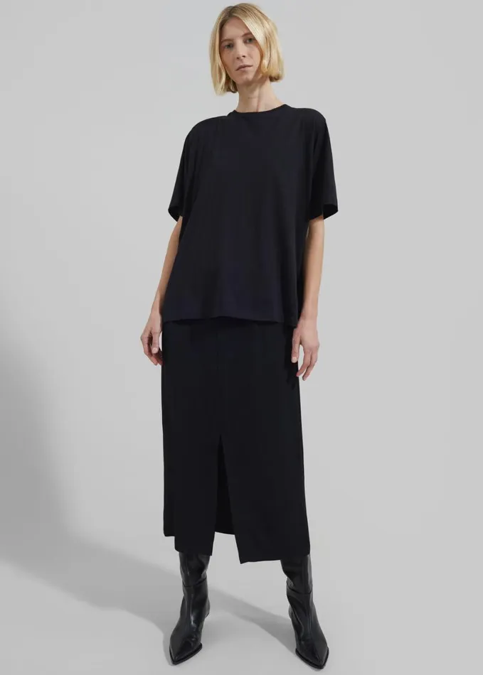 Clothing Women The Frankie Shop Harper Soft Organic TShirt 8211 Black