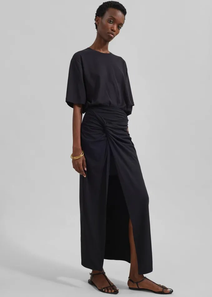 Clothing Women The Frankie Shop Harper Soft Organic TShirt 8211 Black