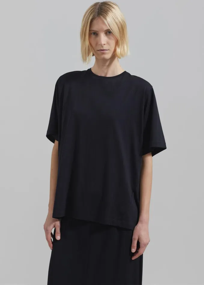 Clothing Women The Frankie Shop Harper Soft Organic TShirt 8211 Black