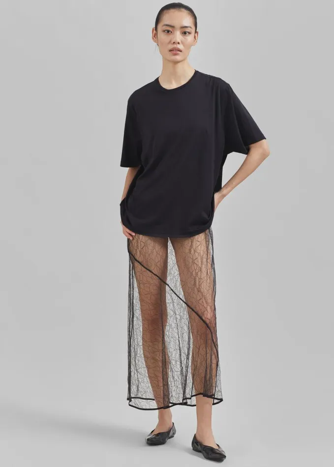 Clothing Women The Frankie Shop Harper Soft Organic TShirt 8211 Black