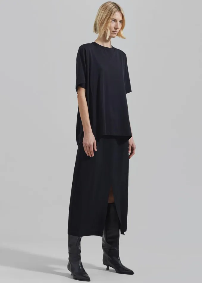 Clothing Women The Frankie Shop Harper Soft Organic TShirt 8211 Black