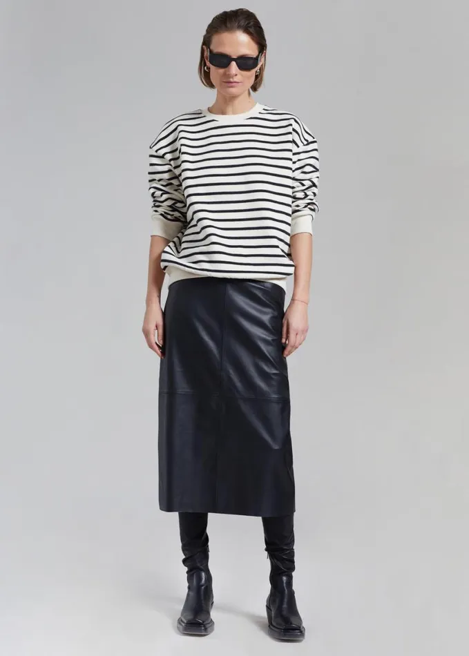 Clothing Women The Frankie Shop Heather Leather Pencil Skirt 8211 Black
