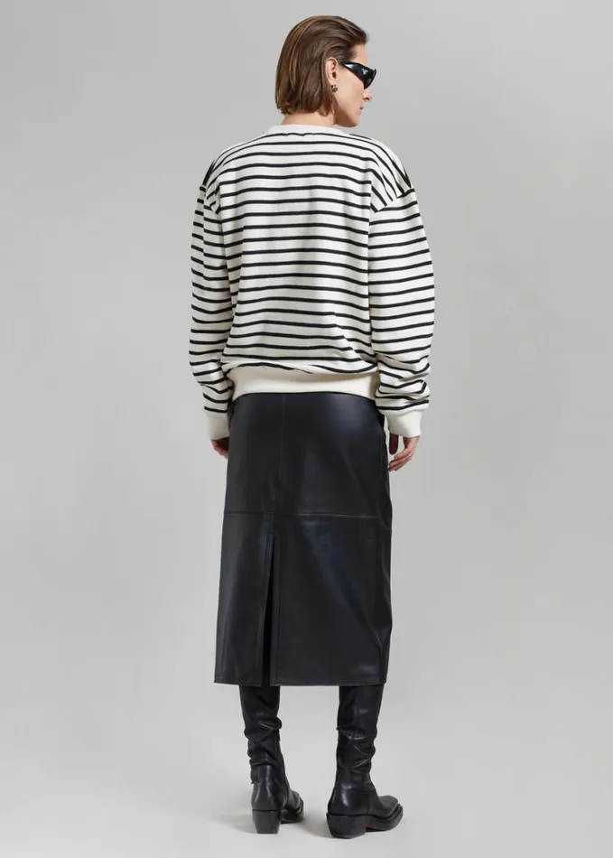 Clothing Women The Frankie Shop Heather Leather Pencil Skirt 8211 Black