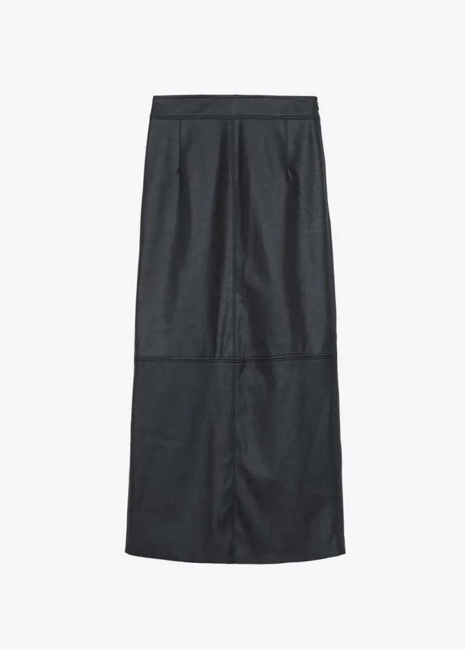 Clothing Women The Frankie Shop Heather Leather Pencil Skirt 8211 Black