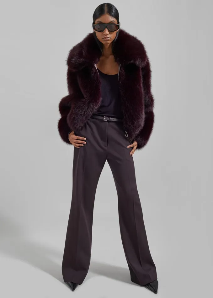 Clothing Women The Frankie Shop Hope Faux Fur Jacket 8211 Plum