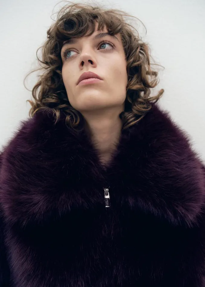 Clothing Women The Frankie Shop Hope Faux Fur Jacket 8211 Plum