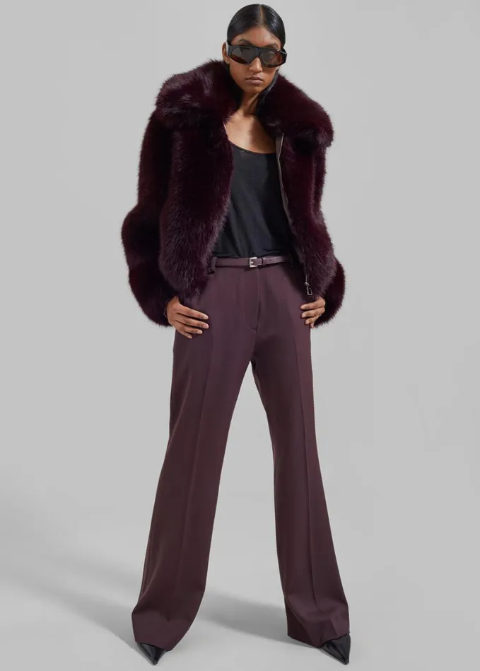 Clothing Women The Frankie Shop Hope Faux Fur Jacket 8211 Plum