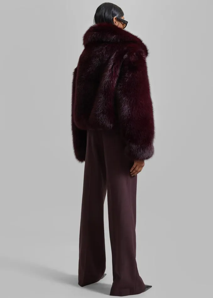 Clothing Women The Frankie Shop Hope Faux Fur Jacket 8211 Plum