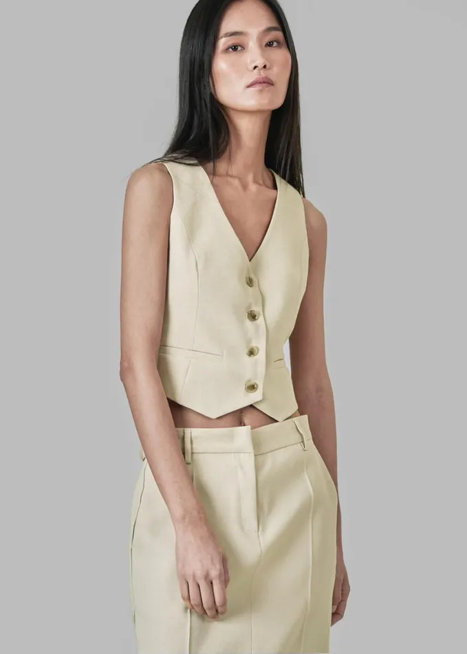 Clothing Women The Frankie Shop Indio Vest 8211 Beige