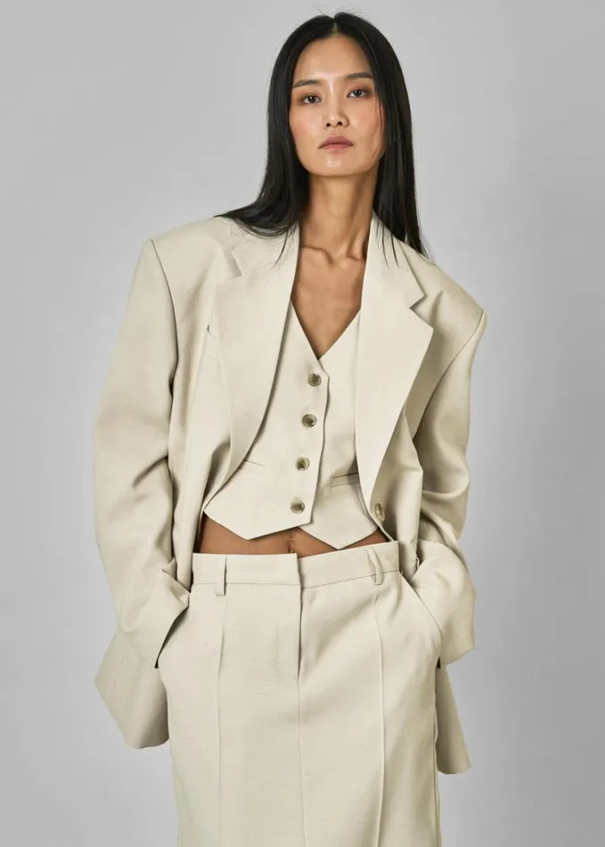 Clothing Women The Frankie Shop Indio Vest 8211 Beige