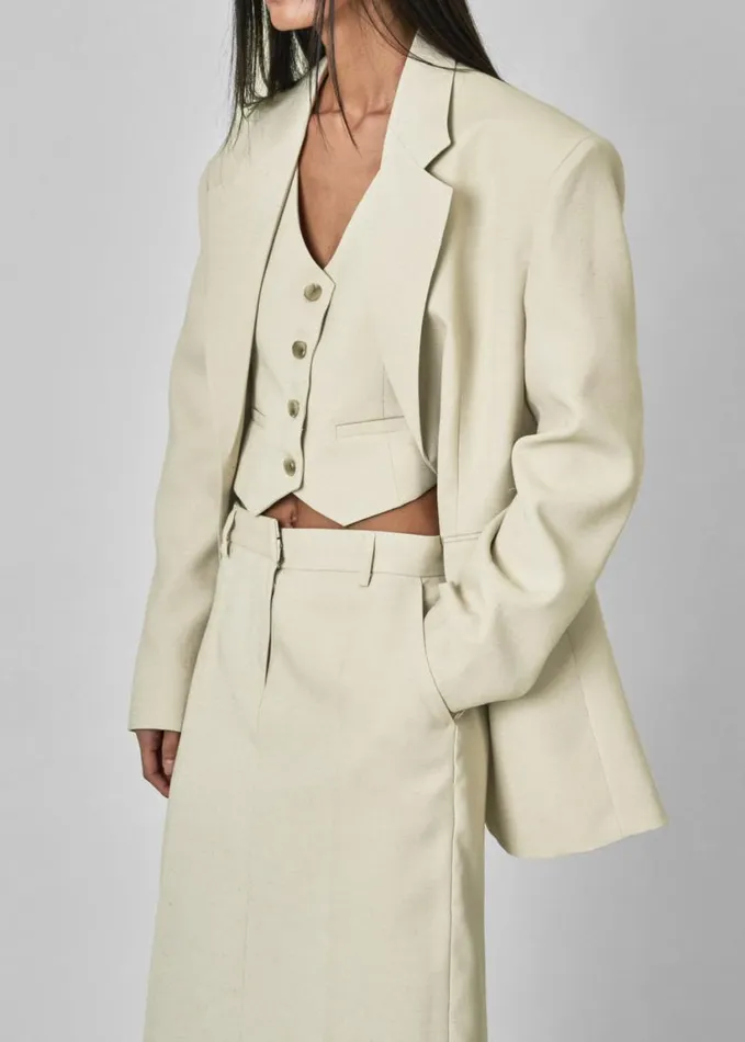 Clothing Women The Frankie Shop Indio Vest 8211 Beige