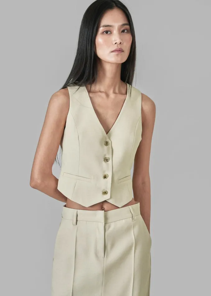 Clothing Women The Frankie Shop Indio Vest 8211 Beige