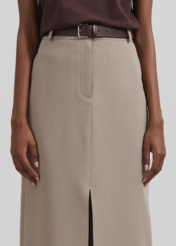 Clothing Women The Frankie Shop Jacey Midi Slit Skirt 8211 Beige