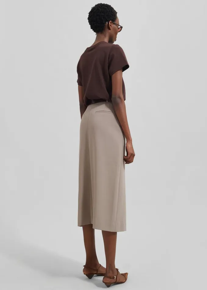 Clothing Women The Frankie Shop Jacey Midi Slit Skirt 8211 Beige