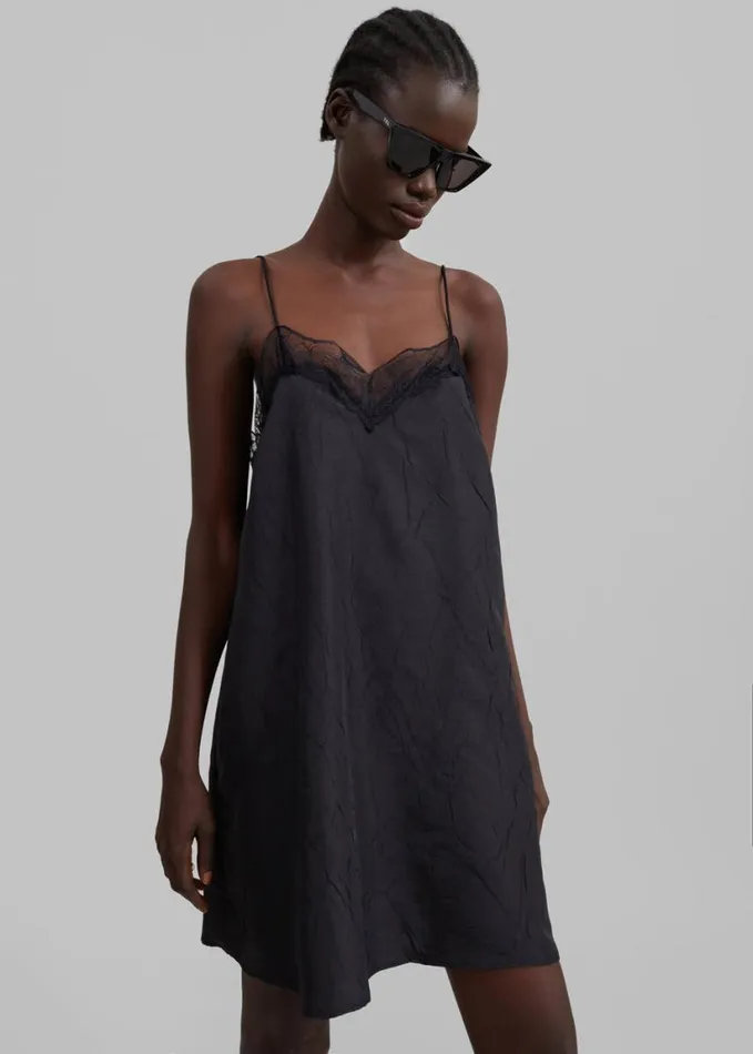 Clothing Women The Frankie Shop Julia Slip Dress 8211 Black