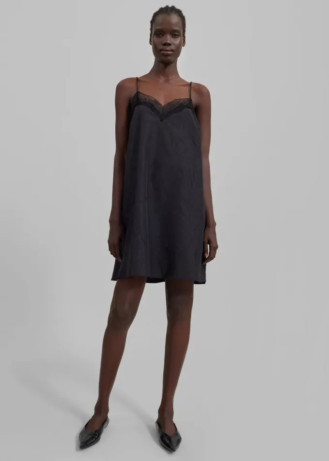 Clothing Women The Frankie Shop Julia Slip Dress 8211 Black