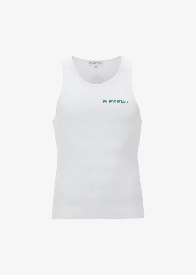 Clothing Women The Frankie Shop JW Anderson Chest Logo Embroidery Vest 8211 White